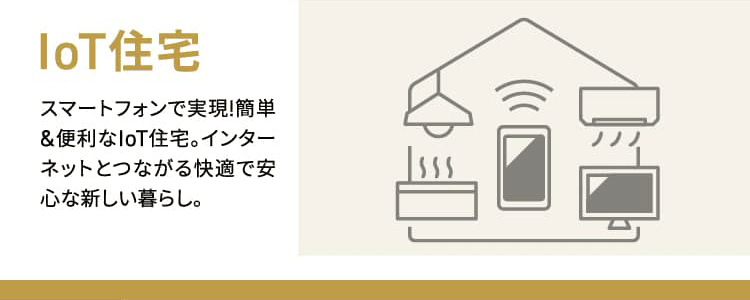 IoT住宅 スマートフォンで実現!簡単&便利なIoT住宅。インターネットとつながる快適で安心な新しい暮らし。