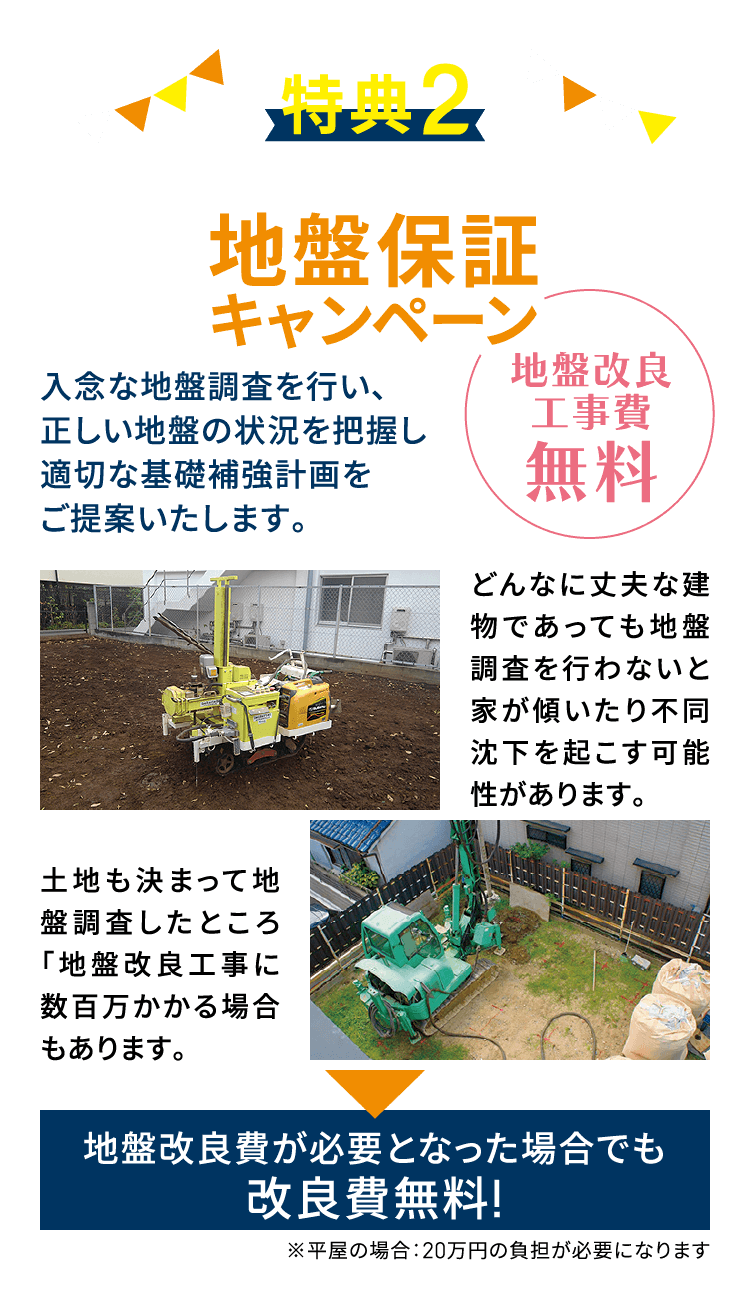 特典2 地盤保証キャンペーン