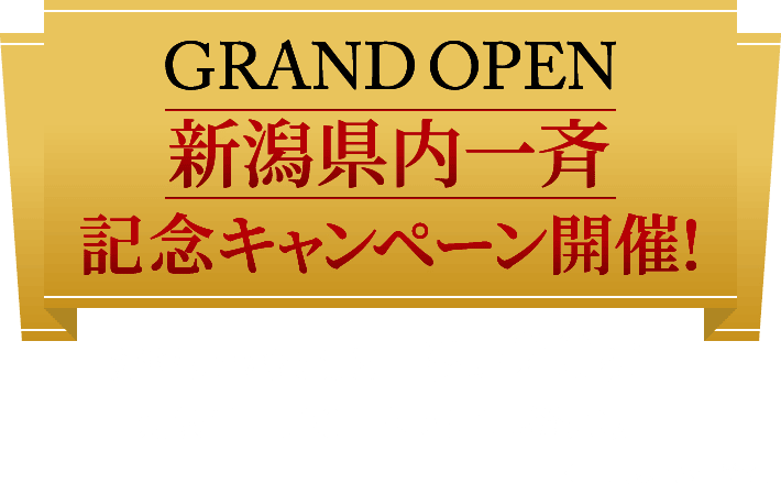 GRAND OPEN  新潟県内一斉 記念キャンペーン開催!好評につき延長!［限定２０棟］対象：11月30日までにご成約の方 ※写真はイメージです