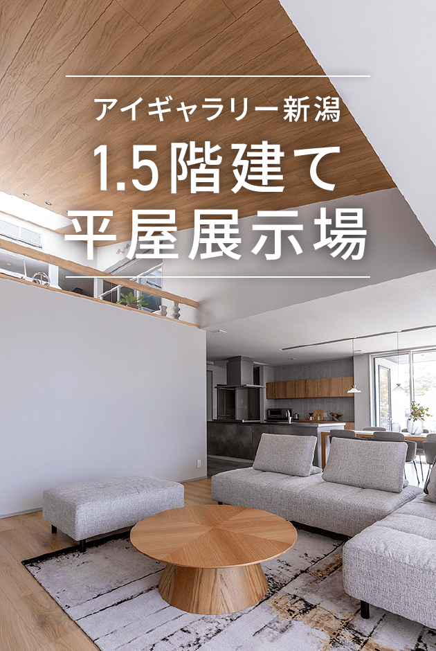 アイギャラリー新潟 1.5階建て平屋展示場